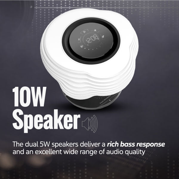 HomeCloud - 3-in-1 Cloud Design Wireless Speaker with LED Nightlight and Wireless Charger